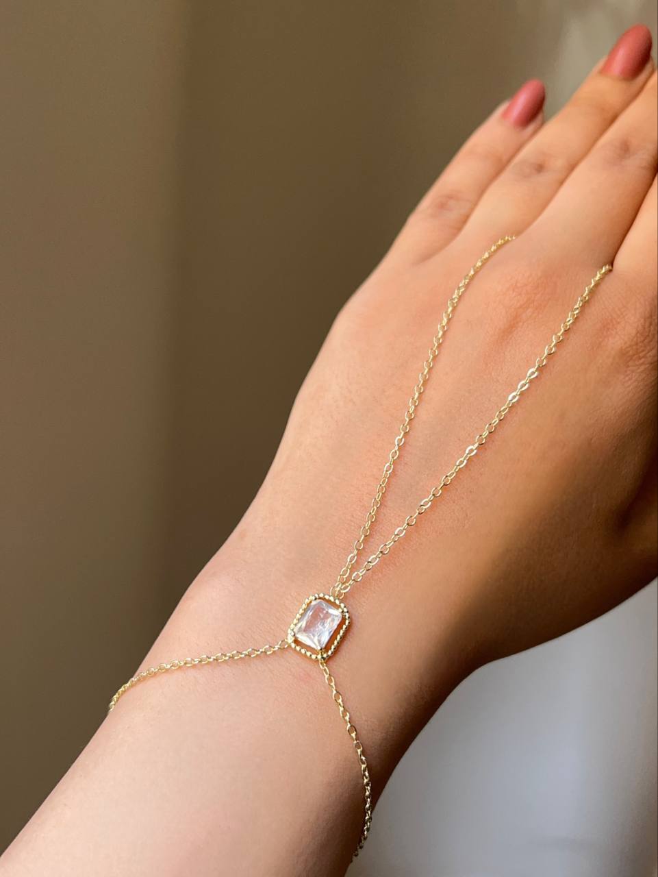 Radiant Emerald-Cut Hand Chain