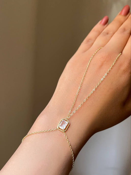 Radiant Emerald-Cut Hand Chain