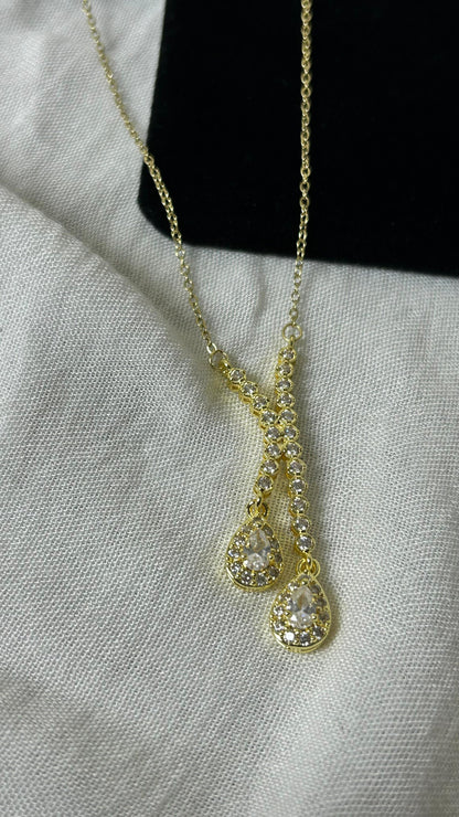Cascade Teardrop Crystal Necklace