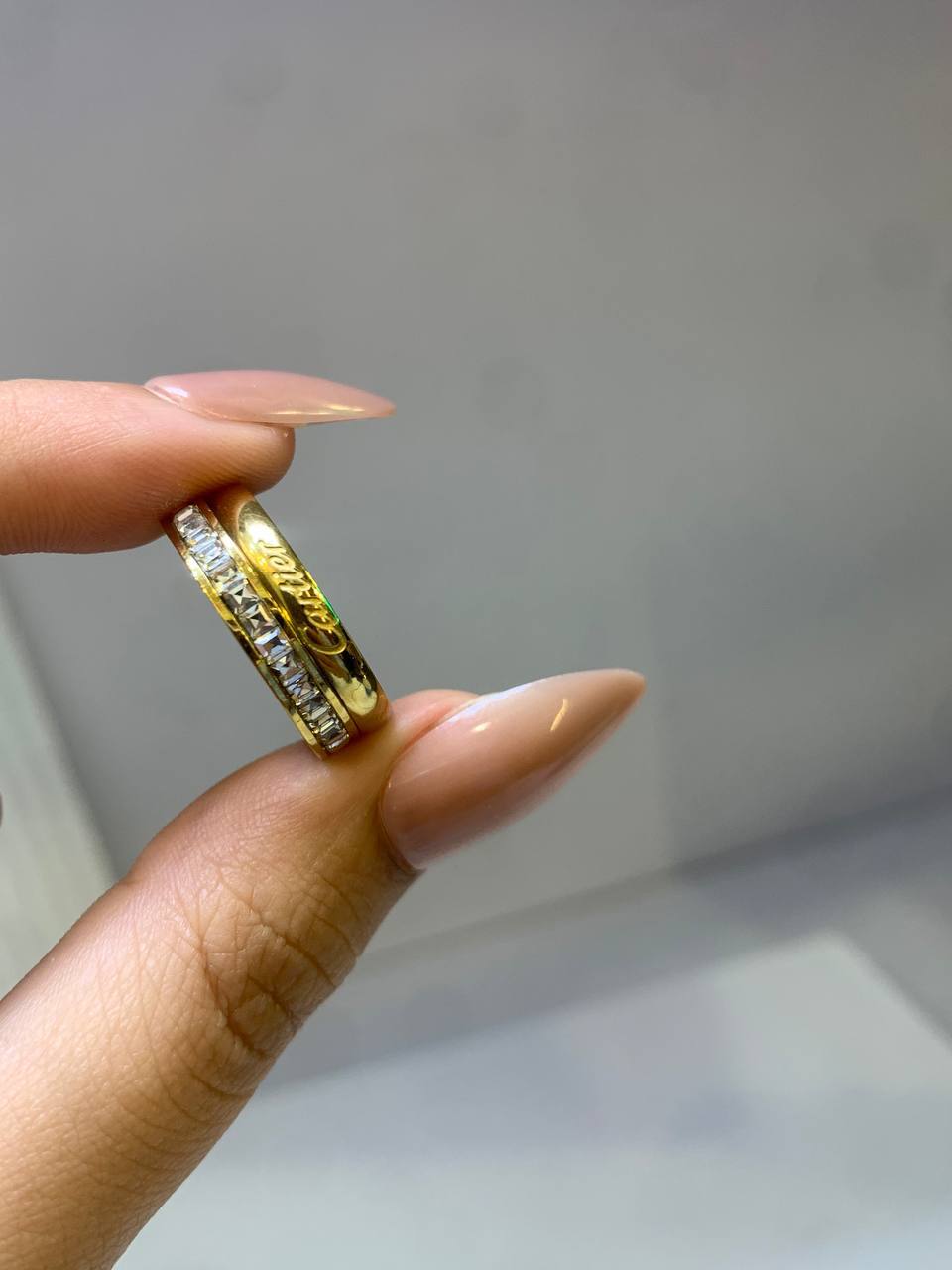 Double Band Zircon Gold Ring