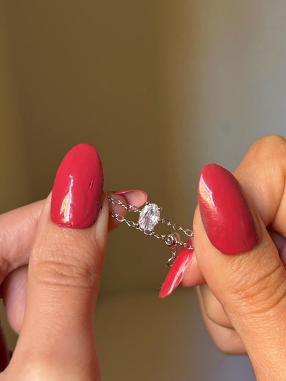Radiant Oval Charm Ring