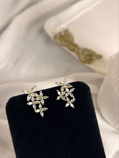 Crystal Cluster Vine Earrings
