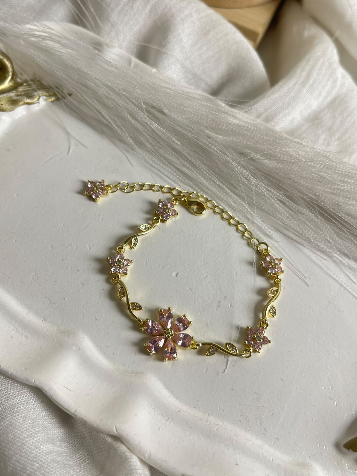 Sparkling Floral Vine Bracelet