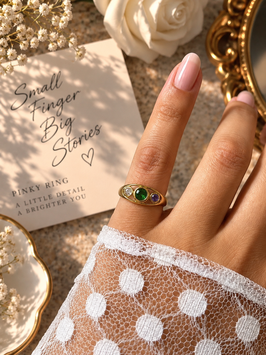 Vibrant Trio Pinky Ring