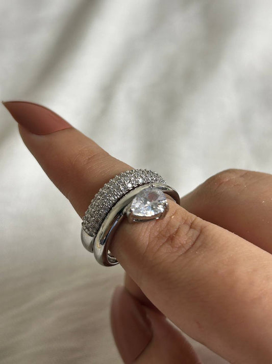 Radiant Pave Teardrop Ring
