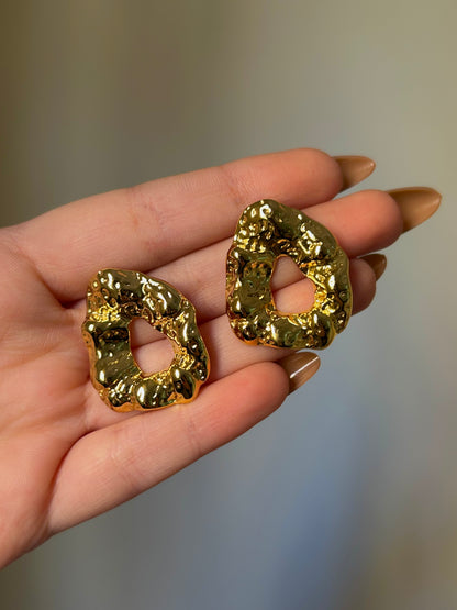 Golden Ripple Studs