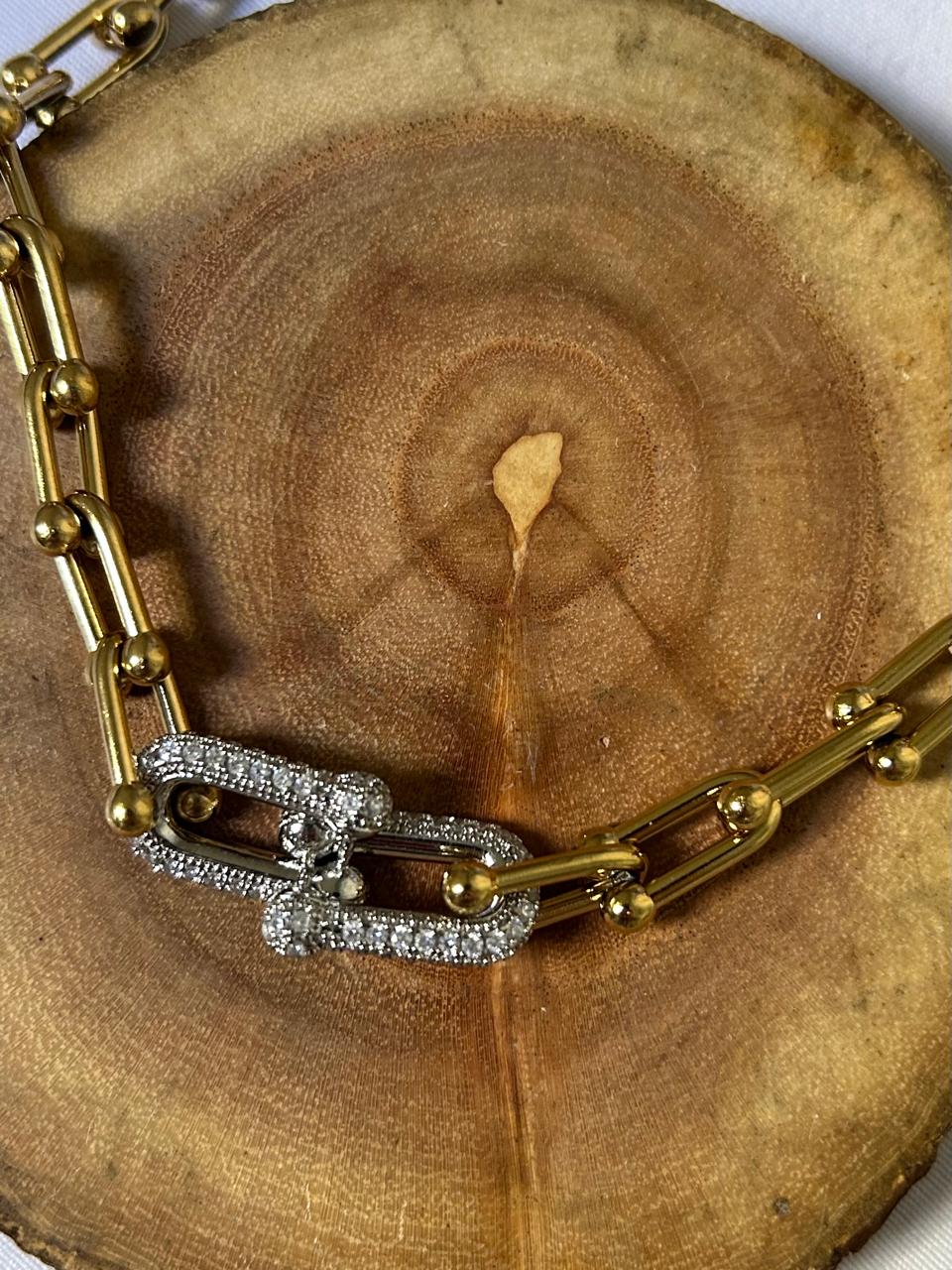 Gilded Diamond Link Choker
