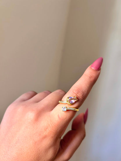 Golden Tulip Cuff Ring