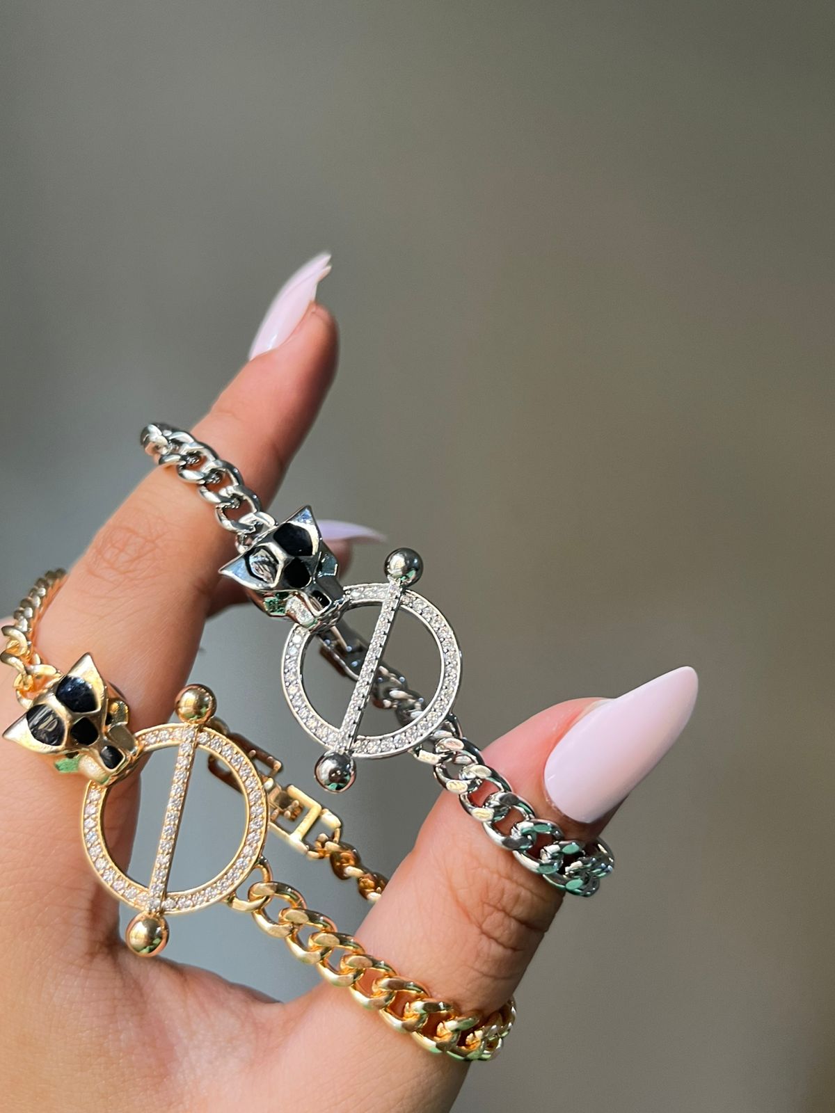 Platinum Panther Head Bracelet