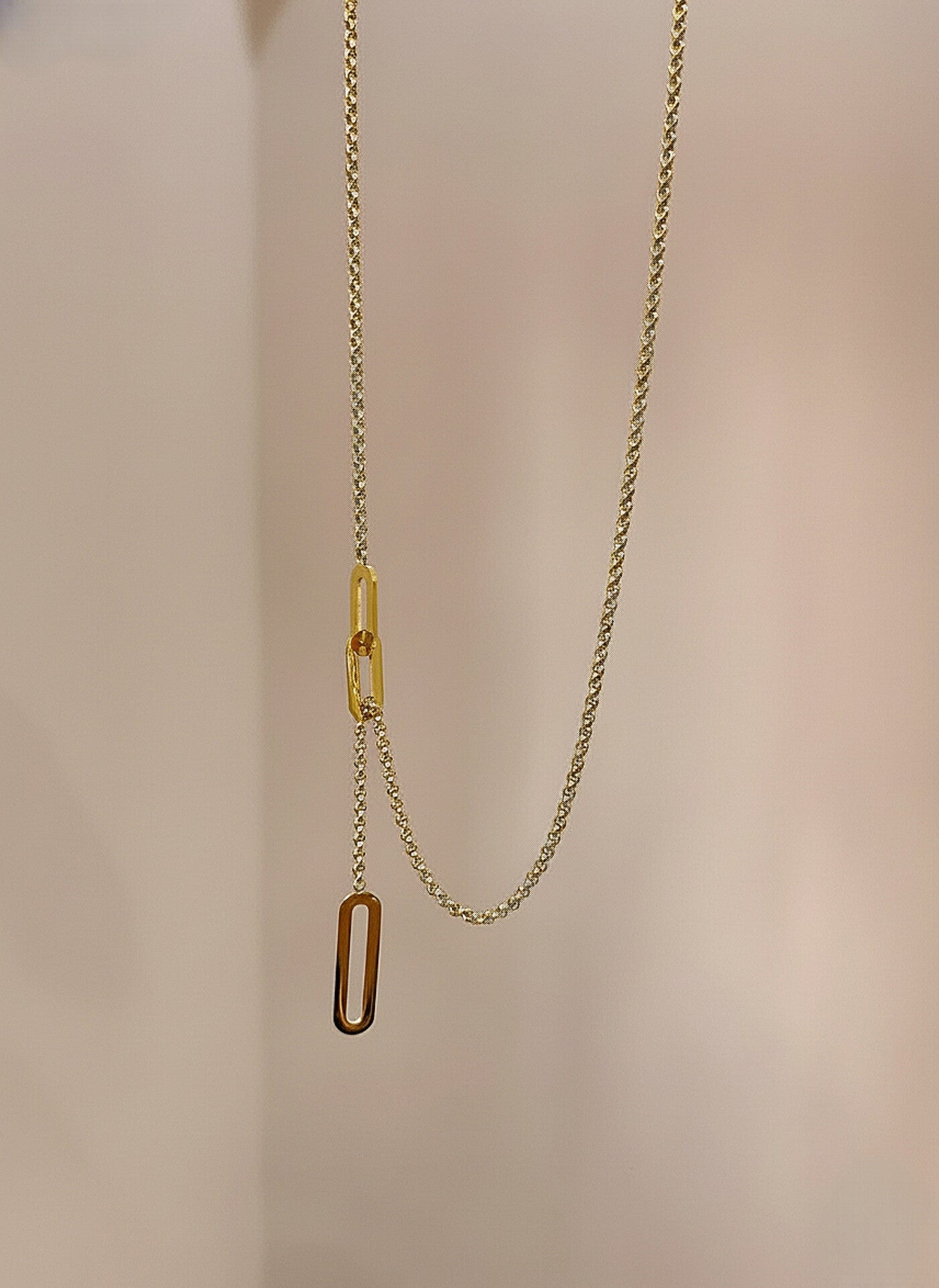 Modern Geometric Link Necklace