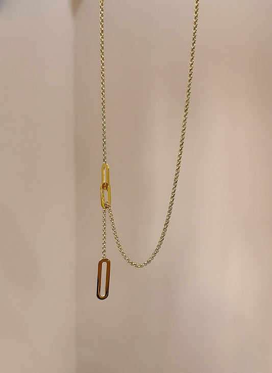 Modern Geometric Link Necklace