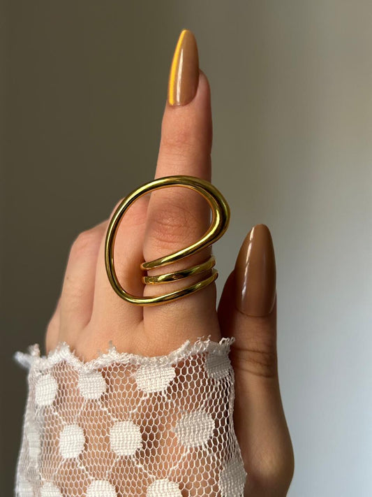 Golden Orbit Loop Ring