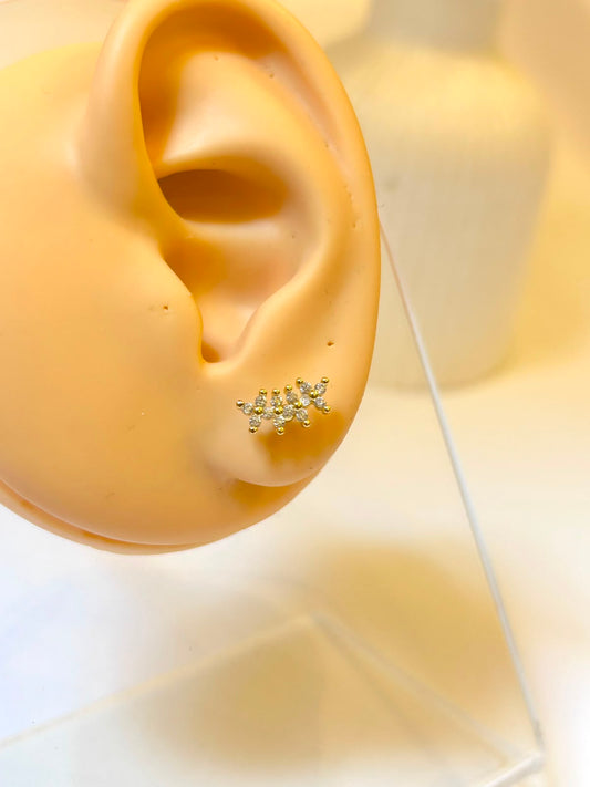 Sparkling Crystal Floral Climber Piercing