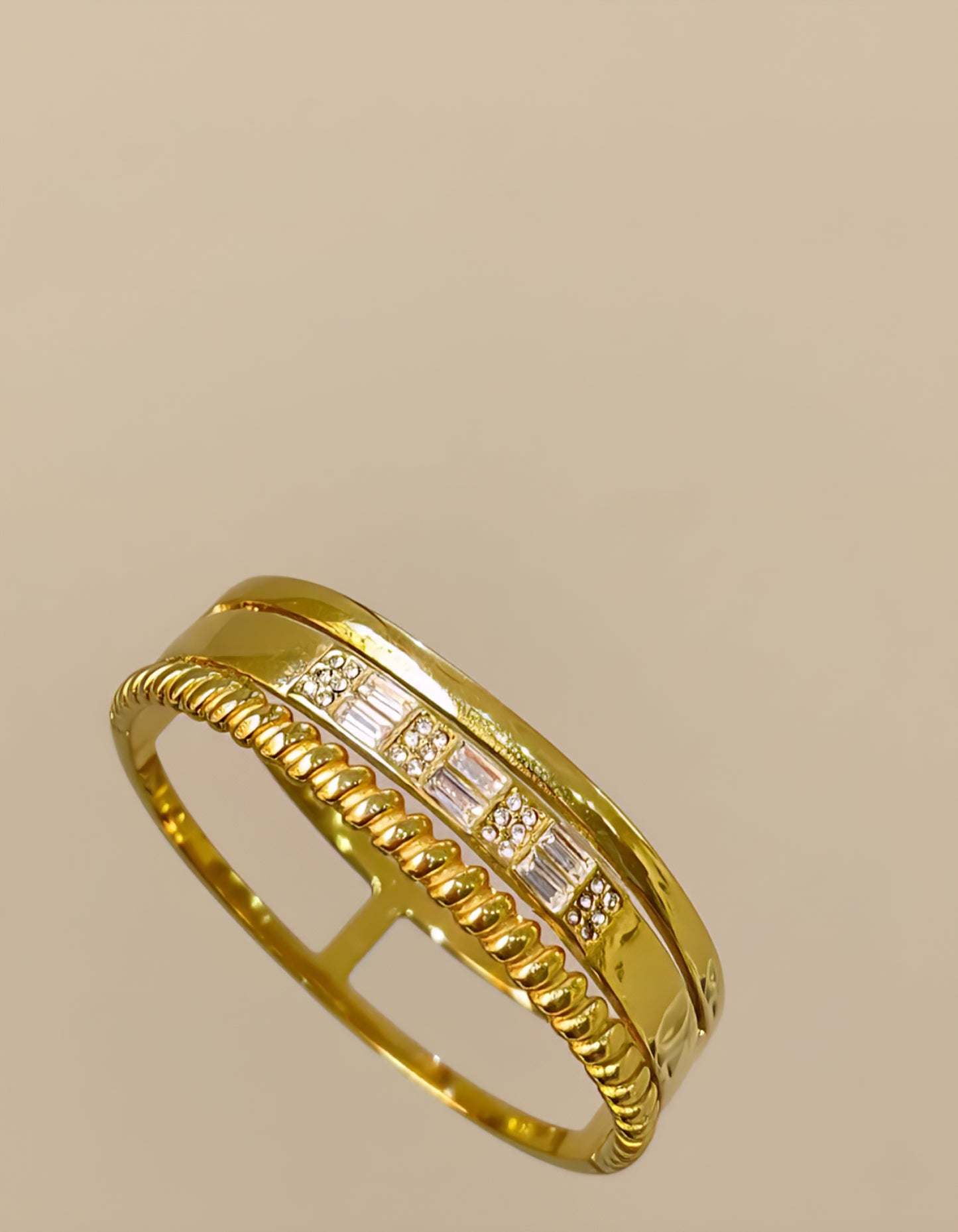 Lux Triple-Layer Stainless Bangle