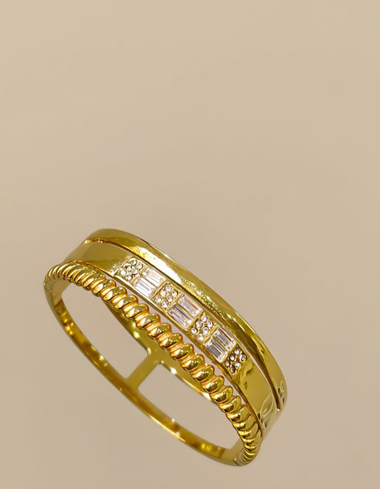 Lux Triple-Layer Stainless Bangle