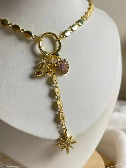 Celestial & Heart Charm Y-Necklace