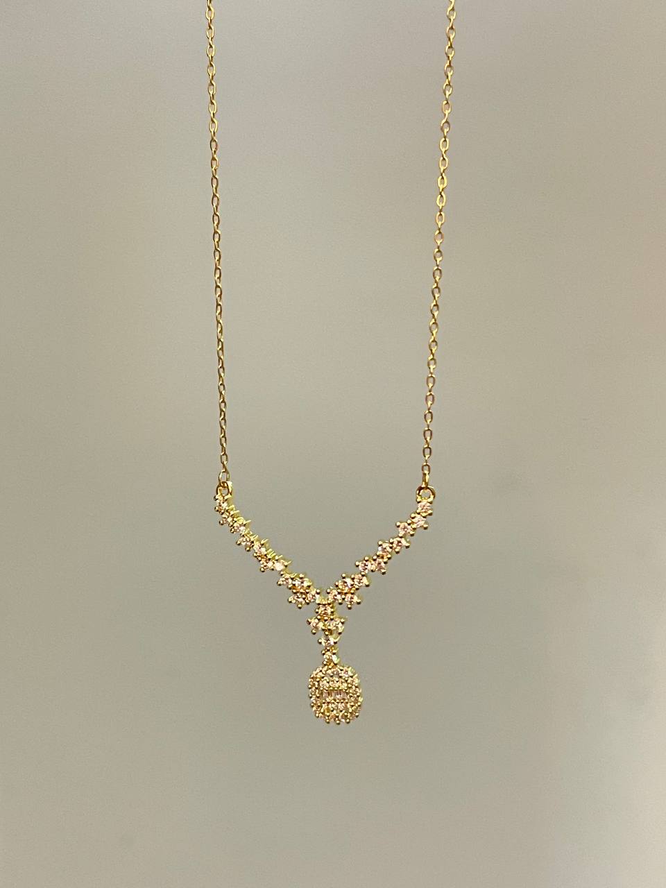 Elegant Crystal V-Necklace