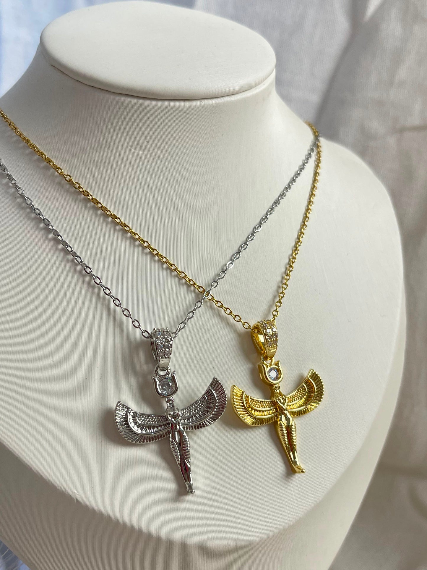 Winged Isis Statement Necklace