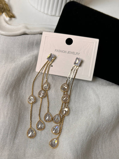 Teardrop Zircon Cascading Drop Earrings
