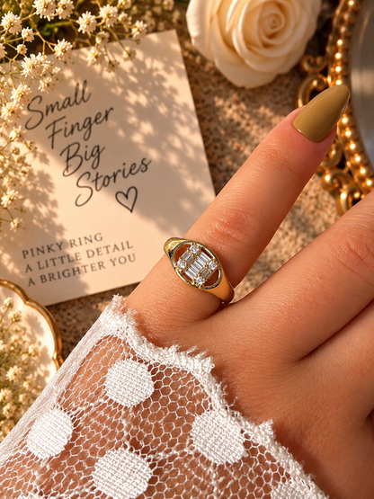 Baguette Glow Pinky Ring