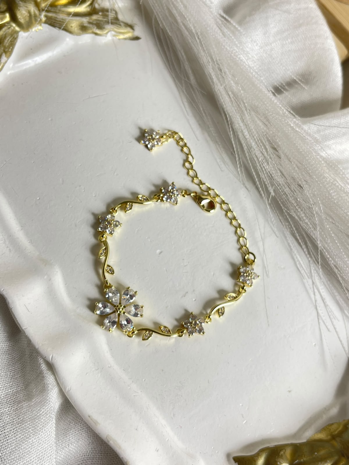 Sparkling Floral Vine Bracelet