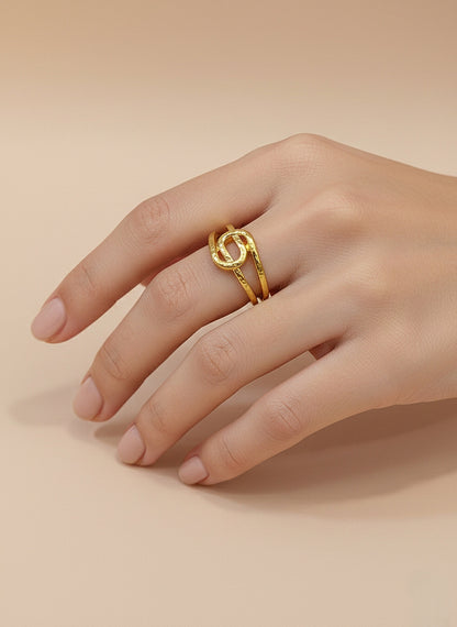 Hammered Link Statement Ring