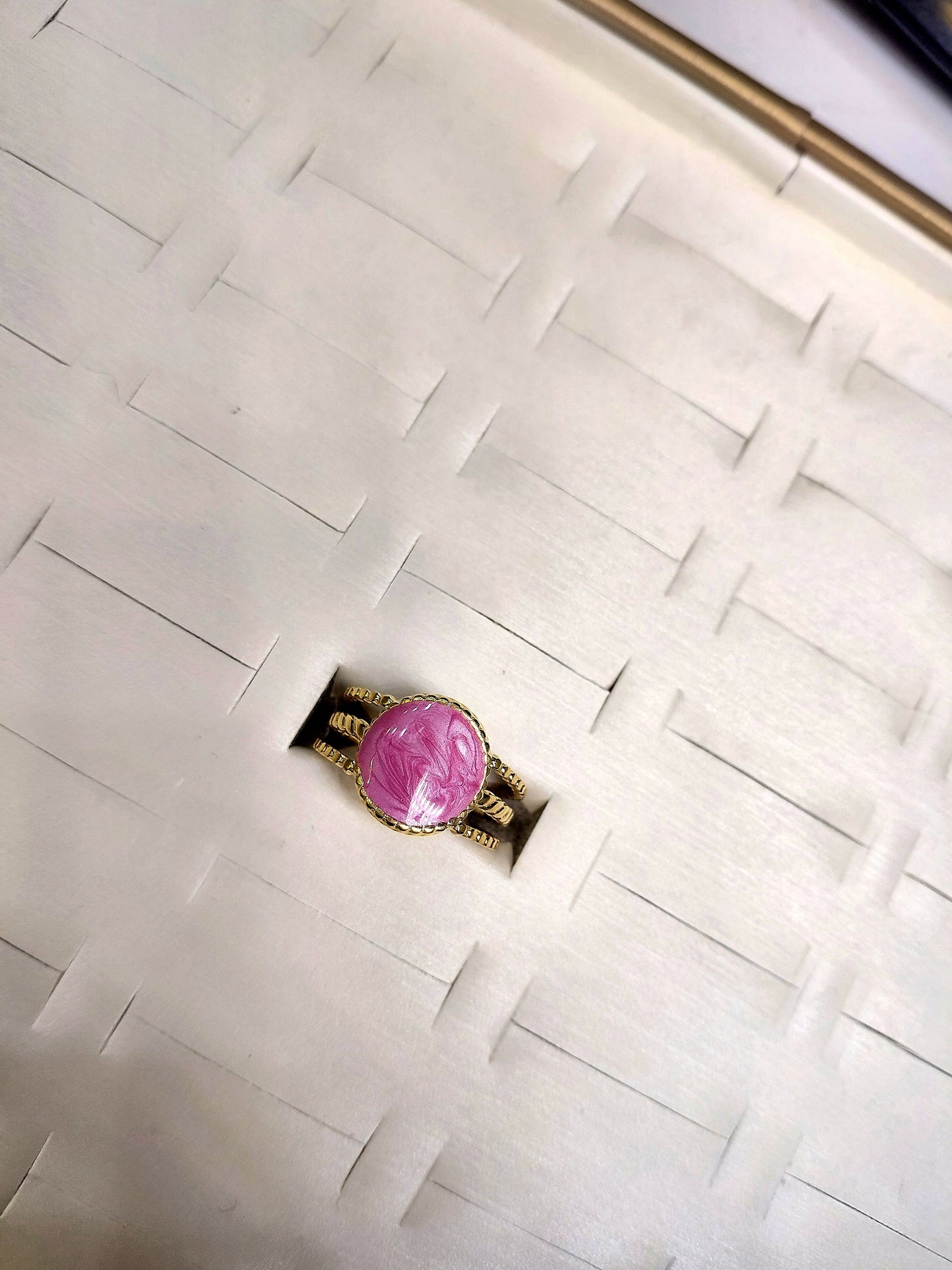 Radiant Pink Enamel Ring