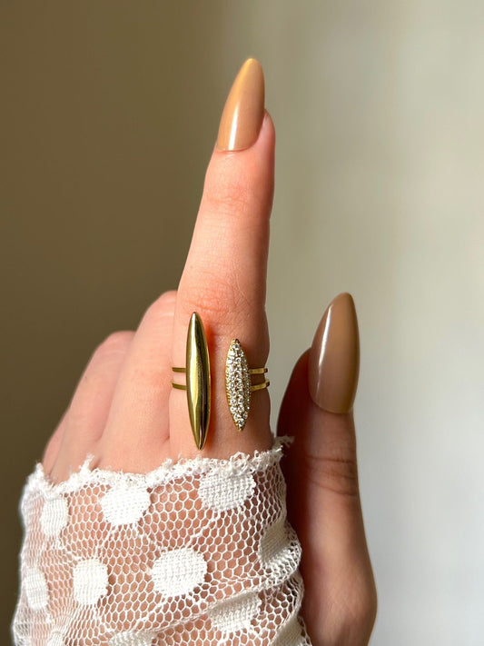 Golden Marquise Duo Ring
