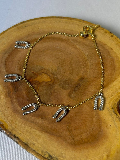 Shimmering Horseshoe Charm Bracelet