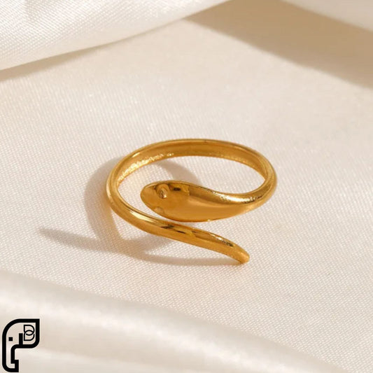 Golden Serpentine Wrap Ring