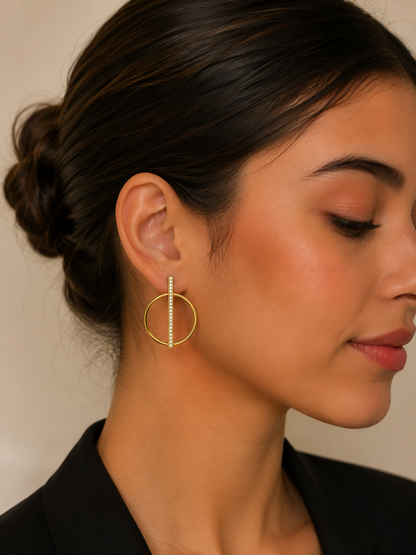 Golden Geometric Hoop Earrings