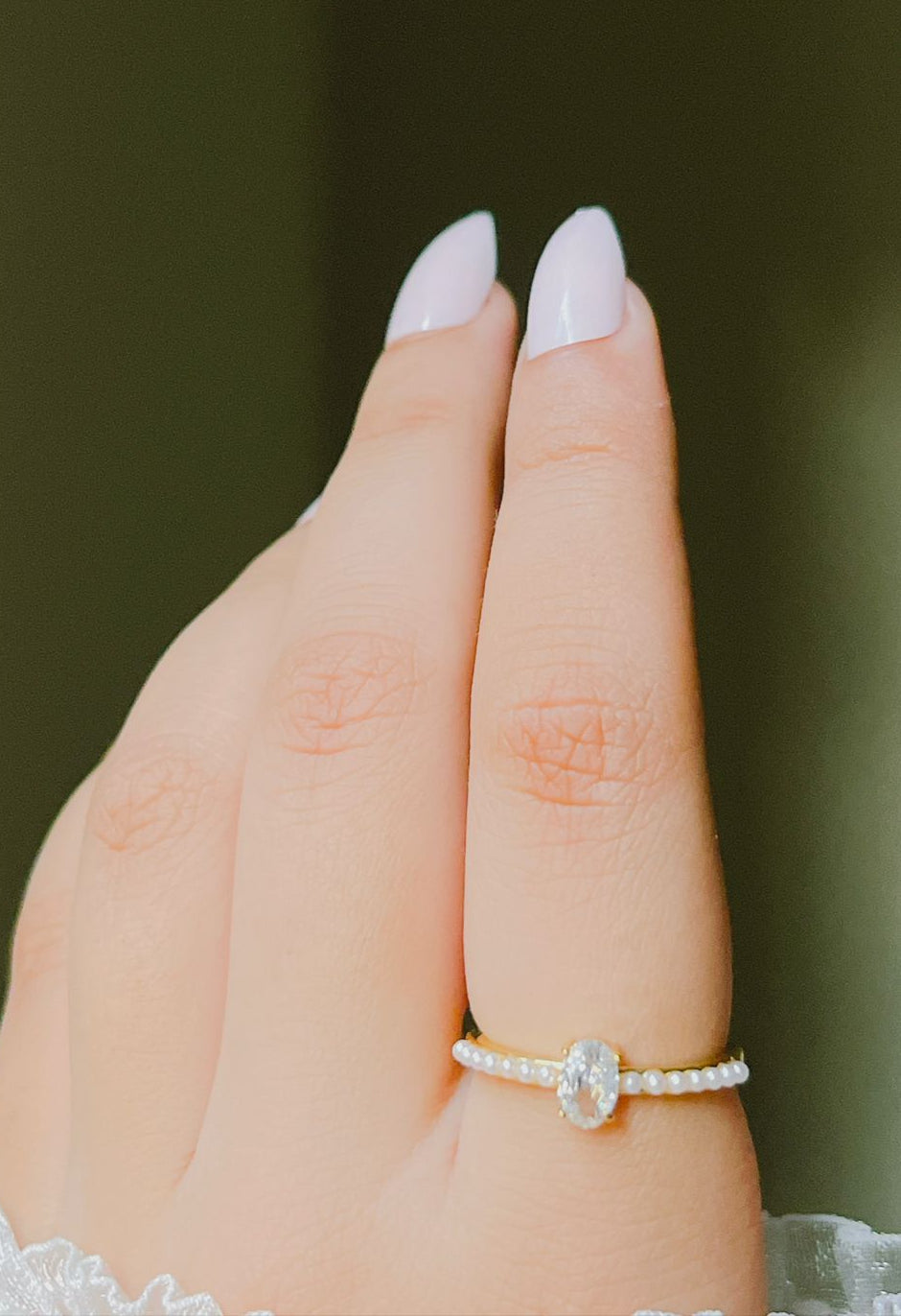 Pearl & Zircon Ring