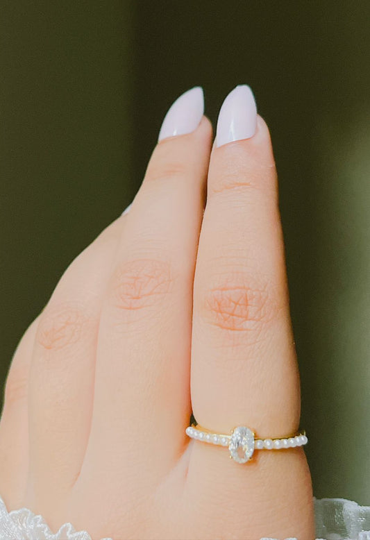 Pearl & Zircon Ring