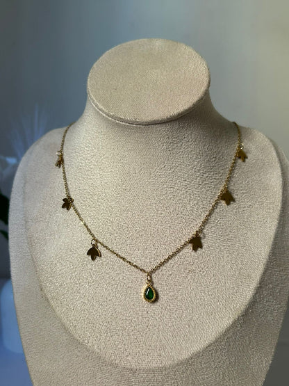 Butterfly Charm Teardrop Necklace