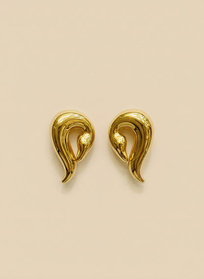 Golden Fluid Sculpt Earrings