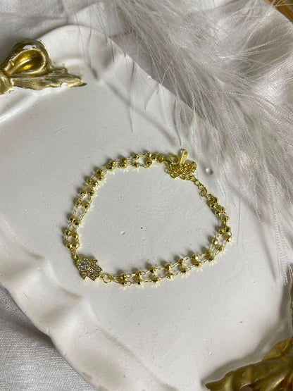 Double-Strand Beaded Hamsa Hand Bracelet