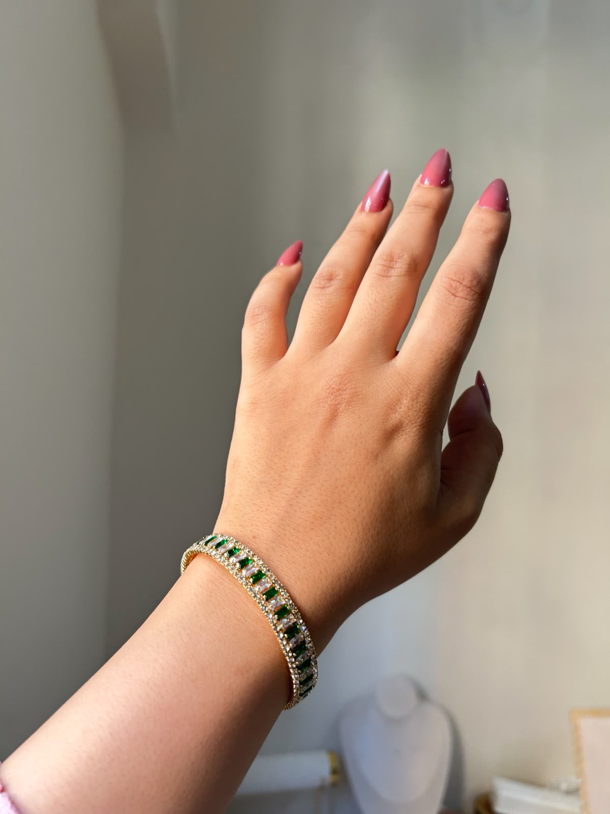 Emerald Elegance Adjustable Bracelet