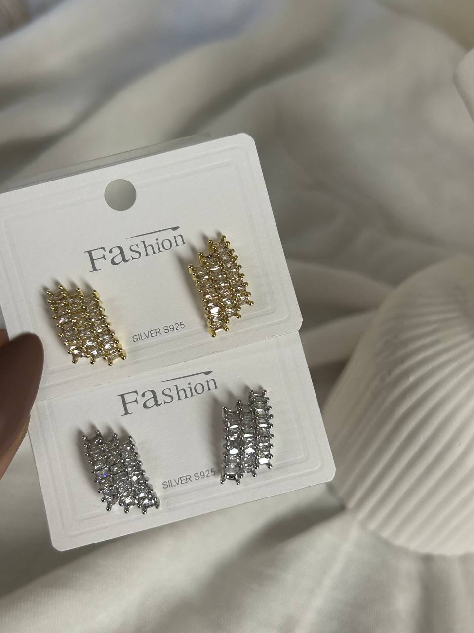 Baguette Crystal Waterfall Earrings