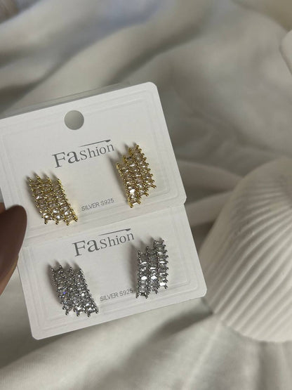 Baguette Crystal Waterfall Earrings