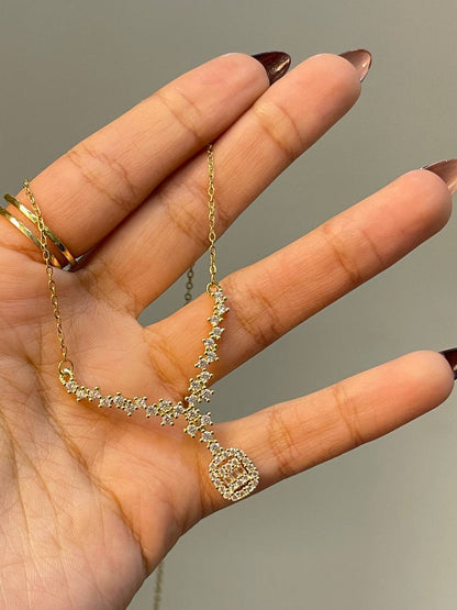 Elegant Crystal V-Necklace
