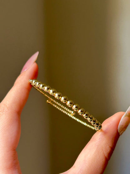 Golden Bead Wrap Bangle