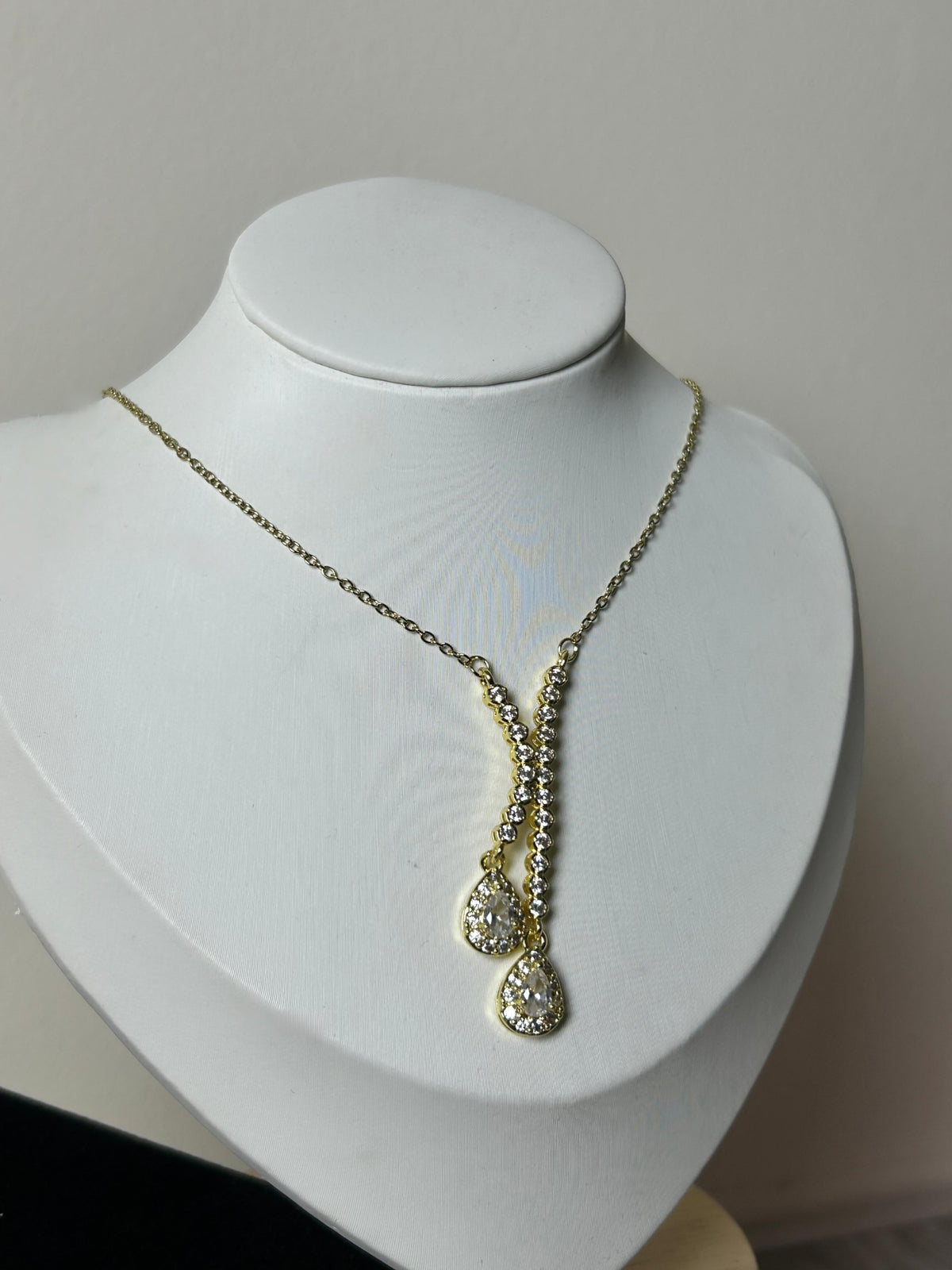 Cascade Teardrop Crystal Necklace