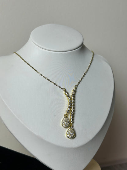 Cascade Teardrop Crystal Necklace
