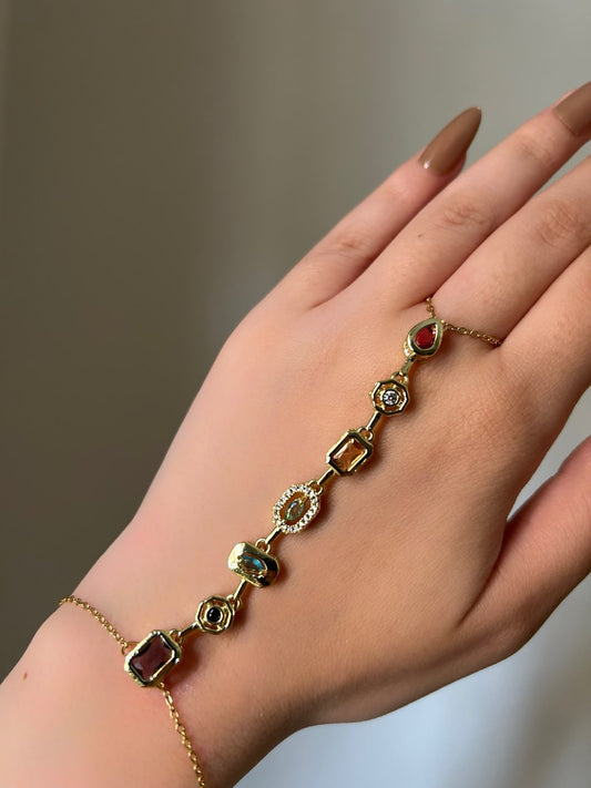 Vibrant Gem Hand Chain