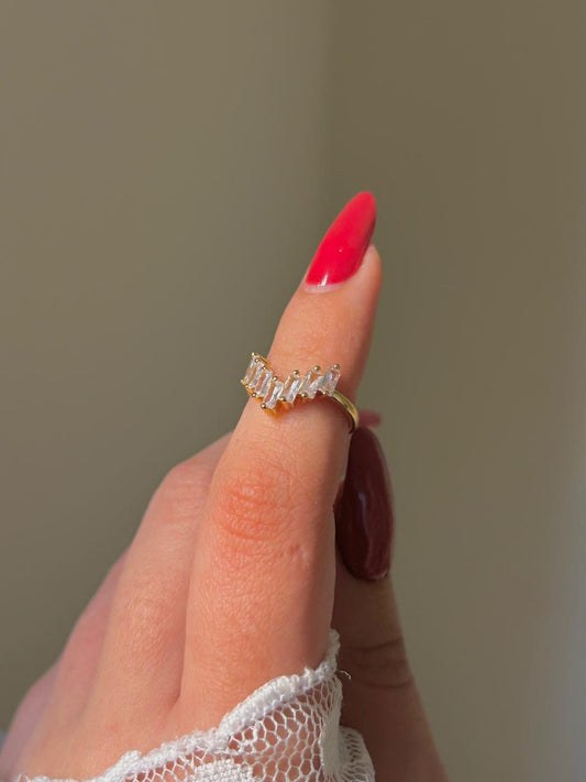 Shimmering Baguette Crown Ring