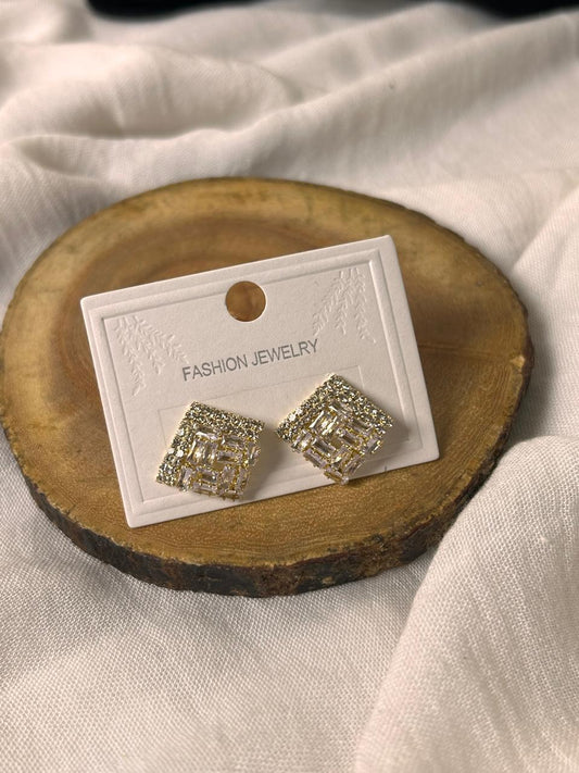 Radiant Square Zircon Earrings