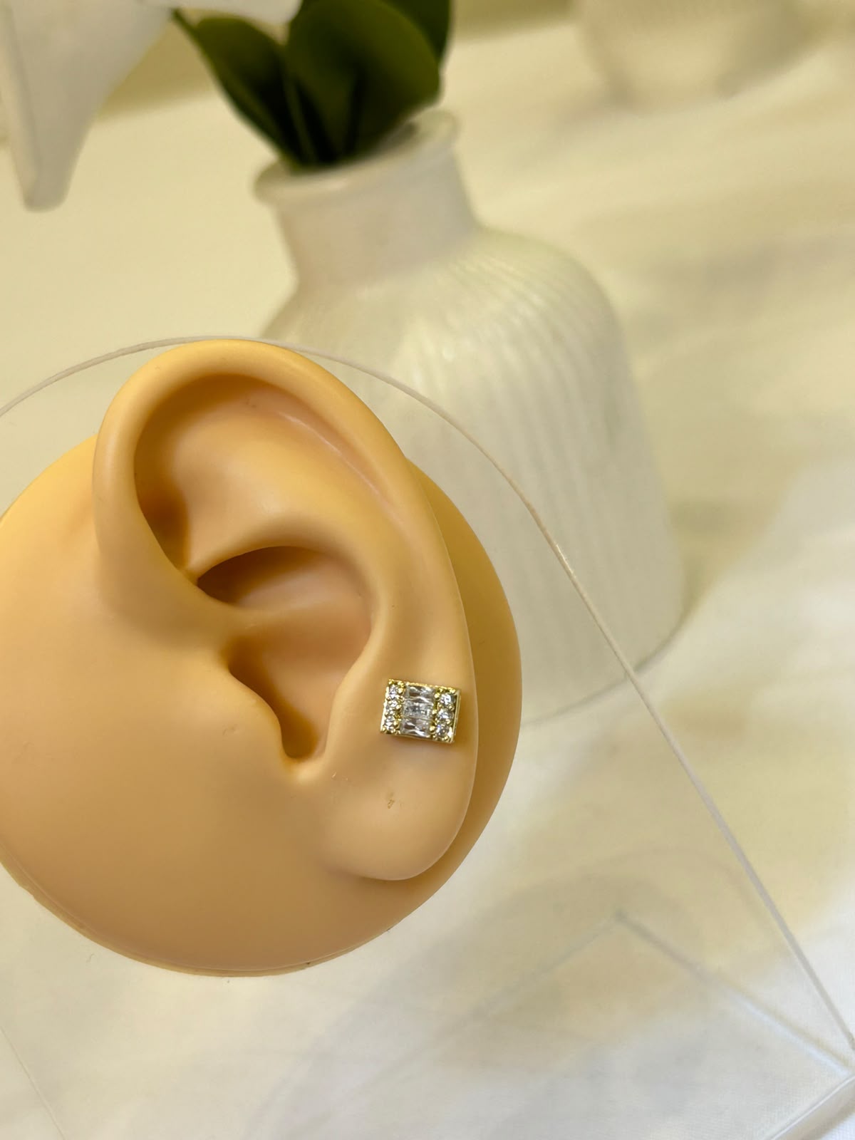 Radiant Baguette Crystal Piercing