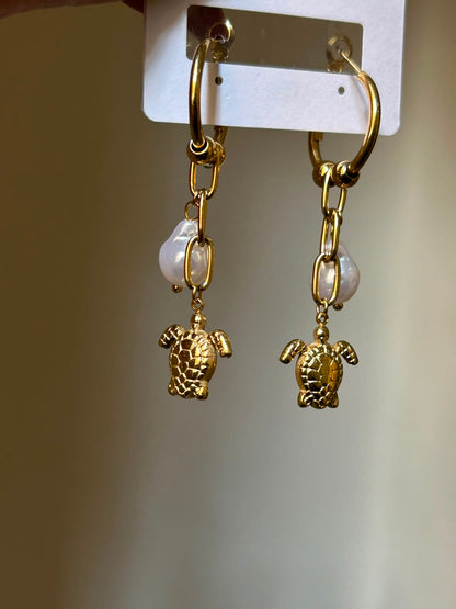Sea Turtle Hoop Earrings