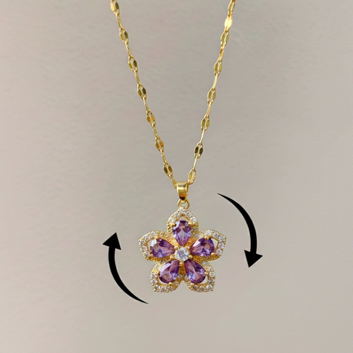 Princess Rapunzel Spinning Flower Necklace