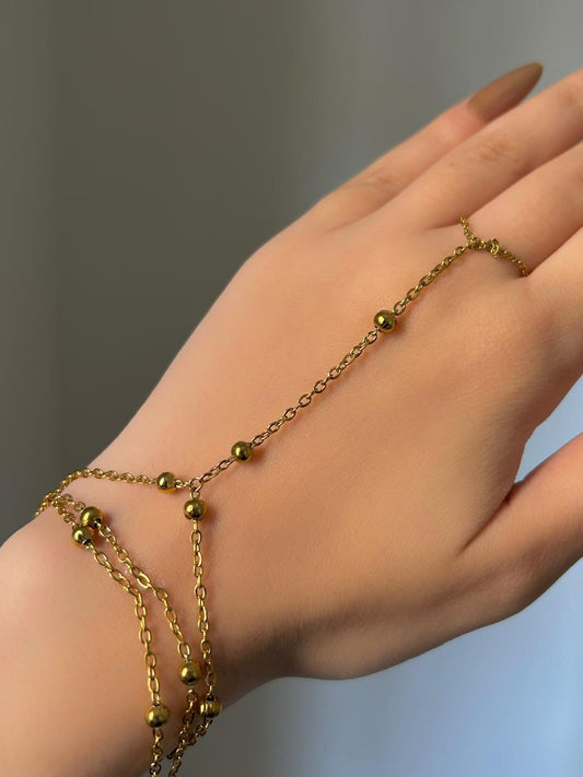 Gilded Sphere Hand Chain